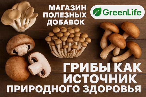 Магазин полезных добавок GreenLife: грибы как источник природного здоровья